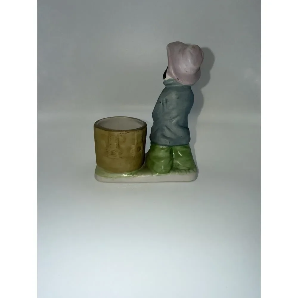 Vintage Porcelain Figurine Candle Holder Little Luvkins Jasco Hobo Girl